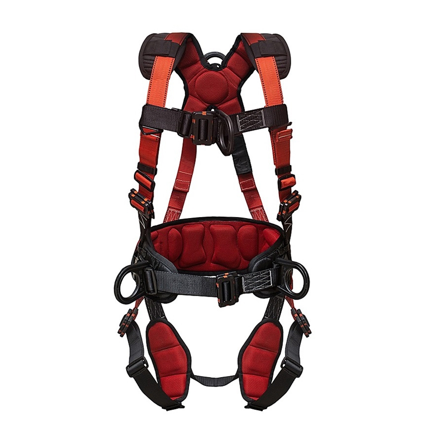 Arnés cuerpo completo de 4 argollas, dieléctrico, con cinturón lumbar