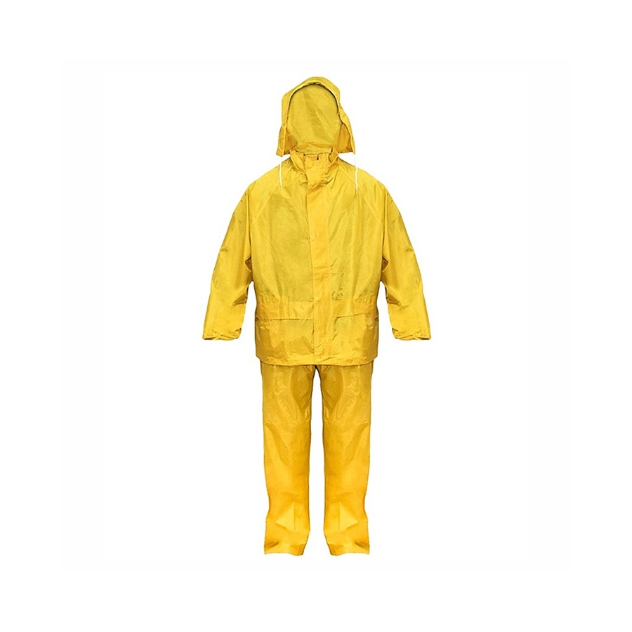 Impermeable de dos piezas con una cinta reflectiva en espalda